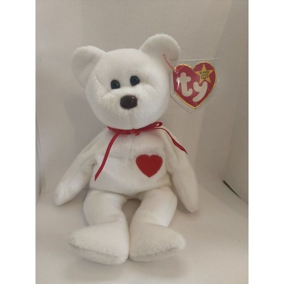 Ty Toys Ty Beanie Babies Valentino The Teddy Bear 994 Star Pvc Pellets Poshmark